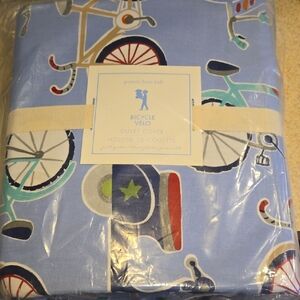 POTTERY barn Bicycle Print Duvet Cover FULL QUEEN